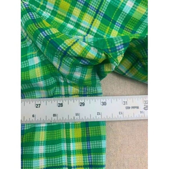 Duluth Trading Co Men's 3XL Tall Green Plaid Short Sleeve Button-Up Shirt - Picture 7 of 7